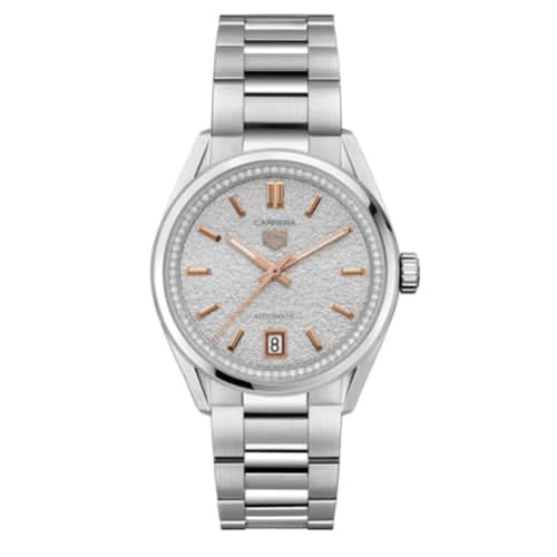 TAG Heuer Carrera Date 36 Stainless Steel / Silver - Diamond