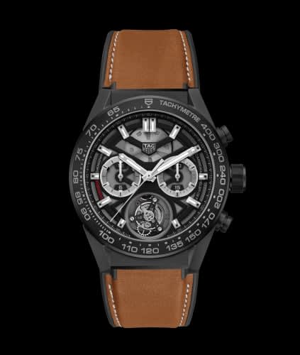 TAG Heuer Carrera Calibre Heuer 02T 45 Chronograph Tourbillon Ceramic / Calf
