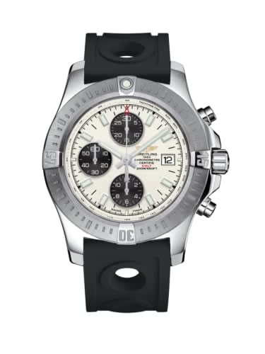 Breitling Colt Chronograph Automatic Stainless Steel / Stratus Silver / Rubber / Pin
