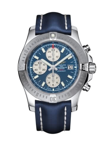 Breitling Colt Chronograph Automatic Stainless Steel / Mariner Blue / Calf / Pin