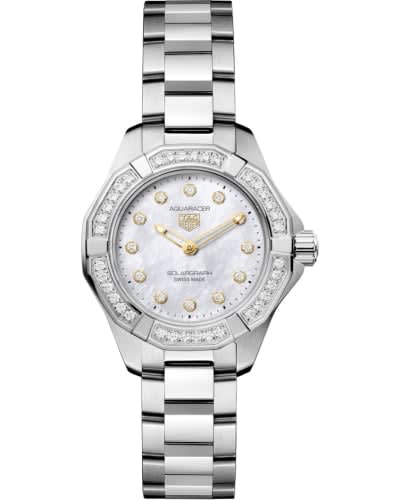 TAG Heuer Aquaracer Professional 100 Solargraph 28 Stainless Steel - Diamond / MOP