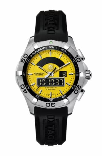 TAG Heuer Aquaracer 300M Chronotimer Stainless Steel / Yellow / Rubber