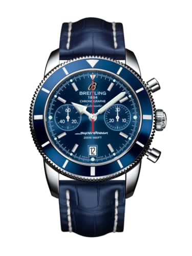 Breitling Superocean Heritage 44 Chronograph Stainless Steel / Blue / Blue / Croco