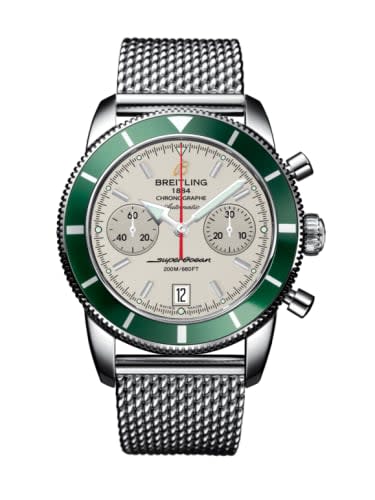 Breitling Superocean Heritage 44 Chronograph Stainless Steel / Green / Silver / Milanese
