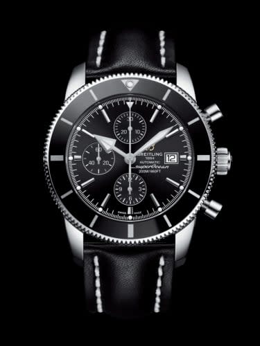 Breitling Superocean Heritage II 46 Chronograph Stainless Steel / Black / Black / Calf / Folding