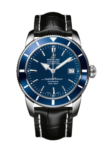 Breitling Superocean Heritage 42 Stainless Steel / Blue / Gun Blue / Croco