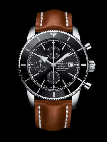 Breitling Superocean Heritage II 46 Chronograph Stainless Steel / Black / Black / Calf / Pin