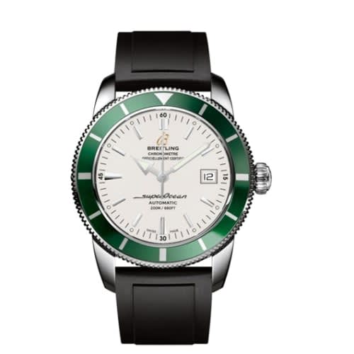 Breitling Superocean Heritage 42 Stainless Steel / Green / Stratus Silver / Rubber