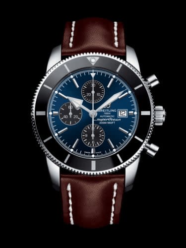 Breitling Superocean Heritage II 46 Chronograph Stainless Steel / Black / Blue / Calf / Folding
