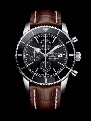 Breitling Superocean Heritage II 46 Chronograph Stainless Steel / Black / Black / Croco / Pin