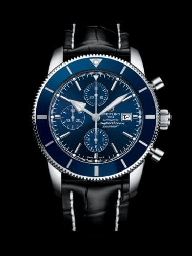 Breitling Superocean Heritage II 46 Chronograph Stainless Steel / Blue / Blue / Croco / Folding