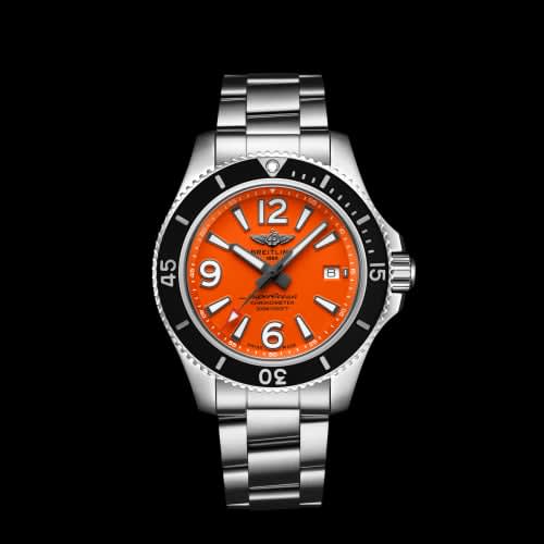 Breitling Superocean 42 Stainless Steel / Orange / Bracelet