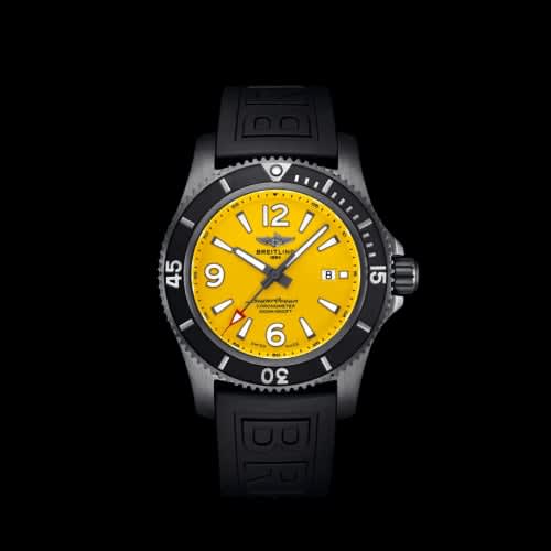 Breitling Superocean 46 Blacksteel / Yellow / Rubber / Pin