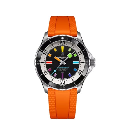 Breitling SuperOcean Automatic 42 Stainless Steel / Black - Rainbow / Rubber