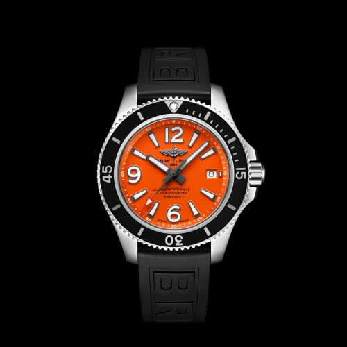 Breitling Superocean 42 Stainless Steel / Orange / Rubber / Pin