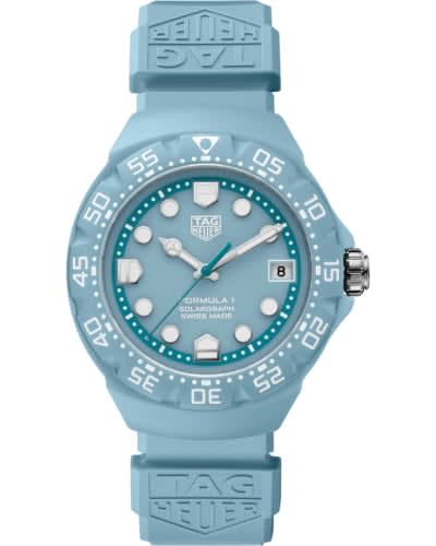 TAG Heuer Formula 1 Solargraph 38 Light Blue Polylight / Light Blue / Rubber