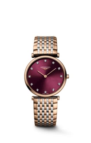Longines La Grande Classique Quartz 29 Stainless Steel - Red Gold PVD / Burgundy - Diamond