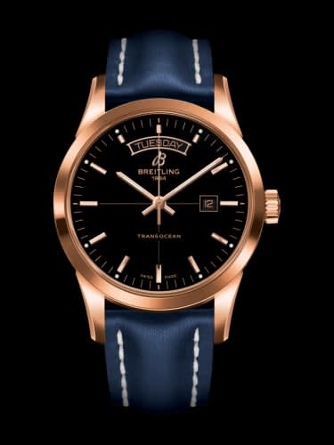 Breitling Transocean Day &amp; Date Red Gold / Black / Calf / Pin