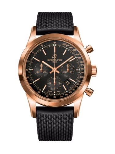 Breitling Transocean Chronograph Red Gold / Black / Rubber Aero Classic