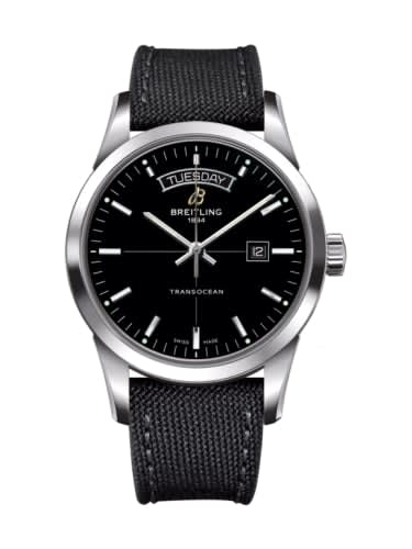 Breitling Transocean Day &amp; Date Stainless Steel / Black / Military