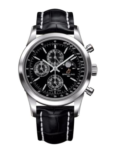 Breitling Transocean Chronograph 1461 Stainless Steel / Black / Croco / Pin