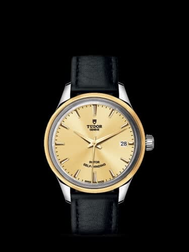 Tudor Style 34 Stainless Steel / Yellow Gold / Champagne / Strap