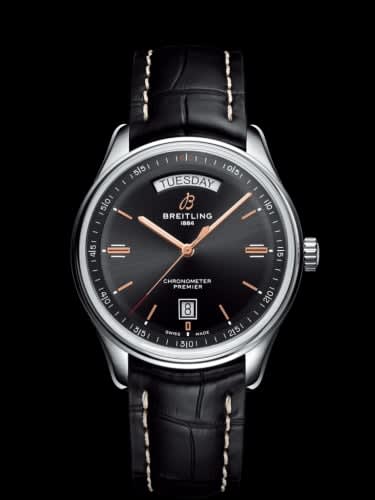 Breitling Premier Automatic Day &amp; Date 40 Stainless Steel / Black / Croco Black / Folding