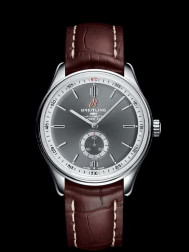 Breitling Premier Automatic 40 Stainless Steel / Anthracite / Croco Brown / Tang