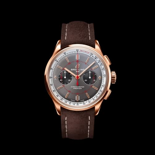Breitling Premier B01 Chronograph 42 Red Gold / Grey / Nubuck / Wheels &amp; Waves