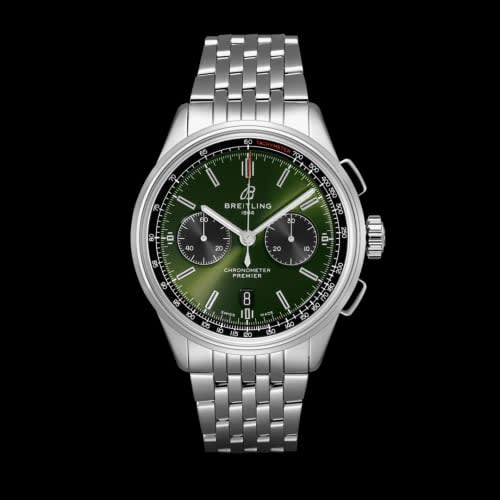 Breitling Premier B01 Chronograph 42 Bentley Stainless Steel / Green / Calf / Bracelet