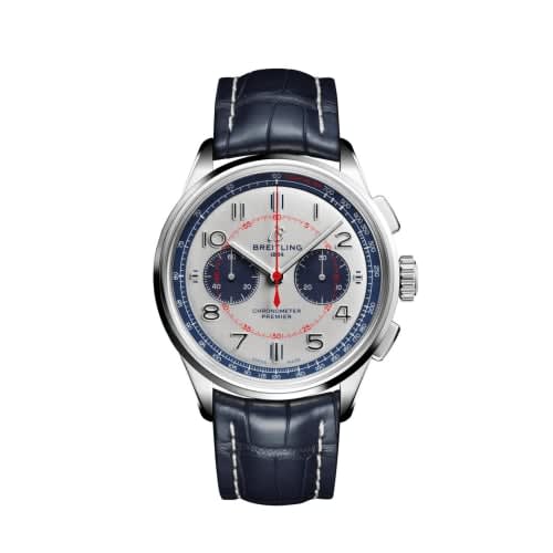 Breitling Premier B01 Chronograph 42 Bentley Mulliner Stainless Steel / Silver / Croco / Pin