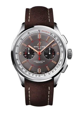 Breitling Premier B01 Chronograph 42 Stainless Steel / Wheels and Waves / Nubuck / Folding