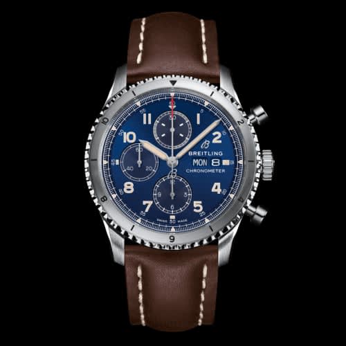 Breitling Aviator 8 Chronograph 43 Stainless Steel / Blue / Calf / Folding