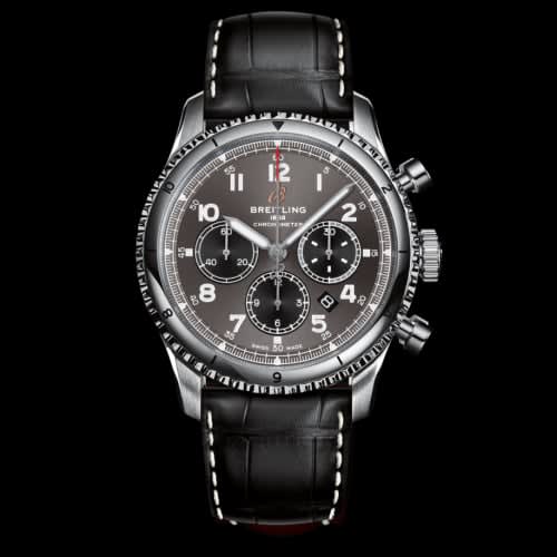 Breitling Aviator 8 B01 Chronograph 43 Stainless Steel / Anthracite / Croco / Folding