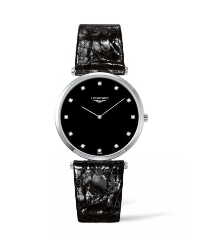 Longines La Grandes Classique Quartz 36 Stainless Steel / Black-Diamond / Strap