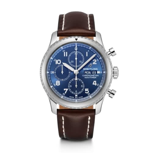Breitling Navitimer 8 Chronograph 43 Stainless Steel / Blue / Brown Calf