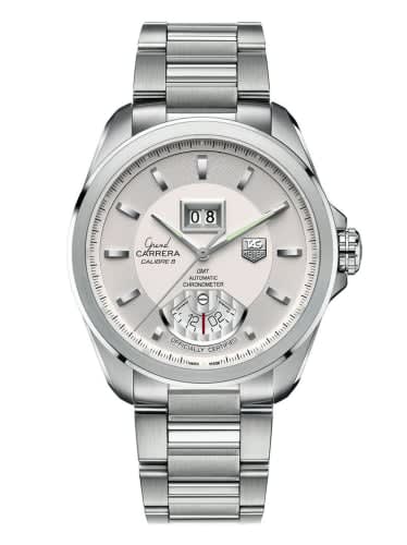 TAG Heuer Grand Carrera Calibre 8 RS Grande Date GMT Stainless Steel / Silver / Bracelet
