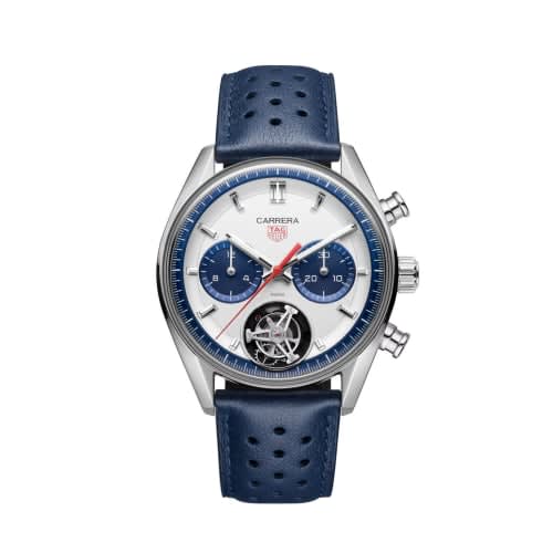 TAG Heuer Carrera Chronograph Tourbillon Glass Box Stainless Steel / White
