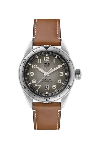 TAG Heuer Autavia Isograph Calibre 5 Stainless Steel / Grey / Leather