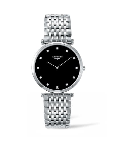 Longines La Grandes Classique Quartz 36 Stainless Steel / Black-Diamond / Bracelet