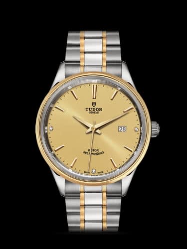 Tudor Style 41 Stainless Steel / Yellow Gold / Champagne-Diamond / Bracelet