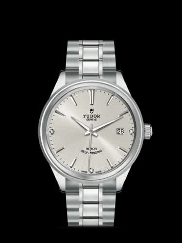 Tudor Style 38 Stainless Steel / Silver-Diamond / Bracelet