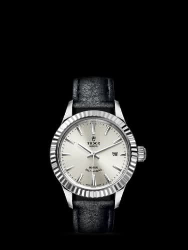 Tudor Style 28 Stainless Steel / Fluted / Silver / Strap