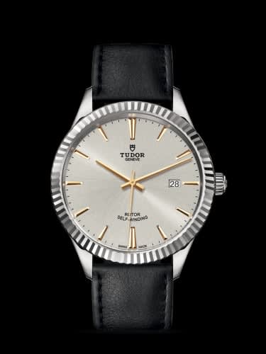 Tudor Style 41 Stainless Steel / Fluted / Silver / Strap
