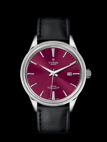 Tudor Style 41 Stainless Steel / Burgundy / Strap