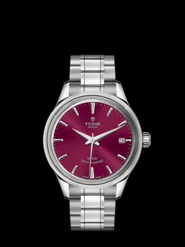 Tudor Style 34 Stainless Steel / Burgundy / Bracelet