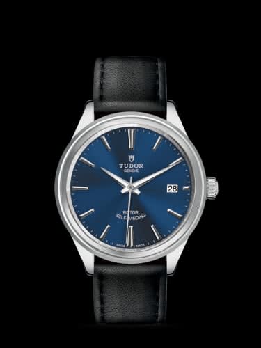 Tudor Style 38 Stainless Steel / Blue / Strap