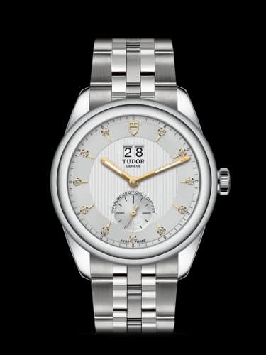 Tudor Glamour Double Date Stainless Steel / Silver-Diamond / Bracelet