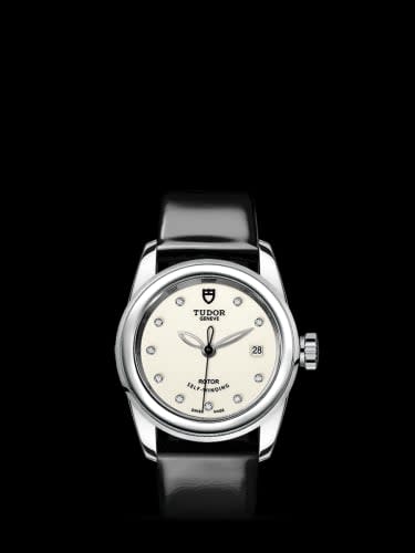 Tudor Glamour Date 26 Stainless Steel / Opaline-Diamond / Strap