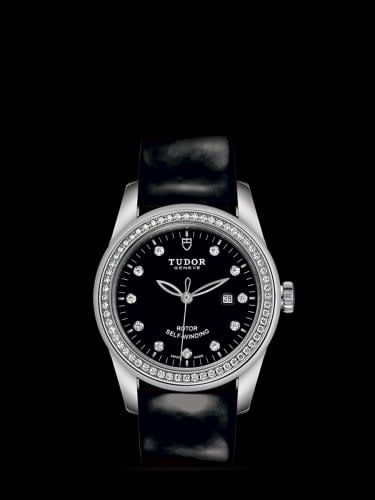 Tudor Glamour Date 31 Stainless Steel / Diamond / Black-Diamond / Strap